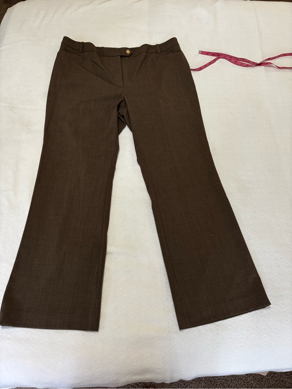 Calvin Klein Brown Boot-Cut Dress Pants